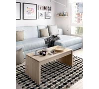 Dmora - Table Basse Cuar, Porte-revues de Salon avec Compartiment de Rangement, Table Basse élévatrice Basse, 102x50h43 cm, Chêne