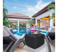 Dmora - Table basse d'extérieur Faenza, Table de rangement polyvalente, Etagère basse effet rotin, 100% Made in Italy, 53x53h40 cm, Anthracite