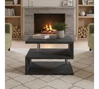 Dmora - Table Basse Gianni, Table Basse de Salon, Meuble de Rangement Bas, Table Basse, 55x55h41 cm, Ardoise