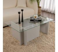Dmora - Table Basse Illasi, Table Basse, Porte-revues pour canapé, Etagère de Salon, 105x65 h40 cm, Gris