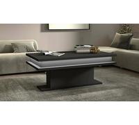 Dmora - Table Basse Léon, Table Basse de Salon, Meuble Bas de Rangement, Table Basse, 100x55h42 cm, Anthracite avec lumière LED