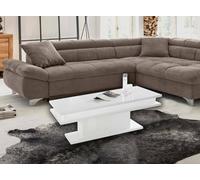 Dmora - Table basse Leon, Table basse, Porte-revues, 100% Made in Italy, 100x55h42 cm, Blanc brillant