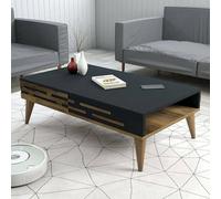 Dmora - Table Basse Saiph, Table Basse, Porte-revues pour canapé, Etagère de Salon, 105x35h60 cm, Noyer et Anthracite