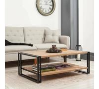 Dmora - Table Basse Sirius, Table Basse, Porte-revues pour canapé, Etagère de Salon, 110x70h40 cm, Chêne et Noir