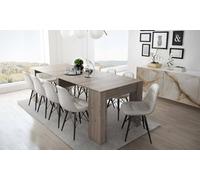 Dmora - Table console à rallonge Alberique, Table avec rallonges, Console polyvalente, Table à manger extensible jusqu'à 10 places, 90/237x51h78 cm, Chêne
