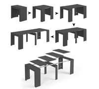 Dmora - Table Console à rallonge Compton, Table à Manger Extensible, Table avec rallonges polyvalentes Extensible jusqu'à 10 Places, 51/237x90h78 cm, Anthracite