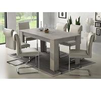 Dmora Table de salle à manger extensible, Console extensible, Table moderne avec rallonges, 160 / 220x88h80 cm, Couleur ciment