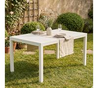 Dmora Table d'extérieur Maratea 150 x 90 x 72 h cm, blanc, 6 places, imperméable, hydrofuge, table fixe, fabriquée en Italie