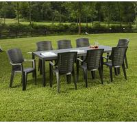 Dmora - Table d'extérieur Susa, Etagère à manger rectangulaire extensible, Table de jardin extensible, 100% Made in Italy, 150x90h72 cm, Anthracite