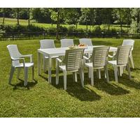 Dmora - Table d'extérieur Susa, Table à manger rectangulaire extensible, Table de jardin extensible, 100% Made in Italy, 150x90h72 cm, Blanc