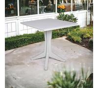 Dmora - Table d'extérieur Trani, Étagère carrée Fixe, Table de Jardin Polyvalente, 100% Made in Italy, 70x70h72 cm, Blanc