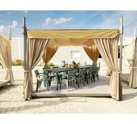 Dmora - Table d'extérieur Varda, Base Pique-Nique, Table de Jardin Multiposition, Table d'extérieur Polyvalent, Made in Italy, 292x86 h74 cm, Vert