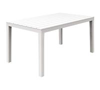 Dmora - Table d'extérieur Vasto, Étagère à manger rectangulaire, Table de jardin polyvalente intérieure et extérieure, 100% Made in Italy, 138x78h72 cm, Blanc