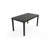 Dmora - Table d'extérieur Vasto, Étagère à manger rectangulaire, Table de jardin polyvalente intérieure et extérieure, 100% Made in Italy, 138x78h72 cm, Anthracite