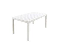 Dmora - Table d'extérieur Vasto, Étagère à manger rectangulaire, Table de jardin polyvalente intérieure et extérieure, 100% Made in Italy, 138x78h72 cm, Blanc