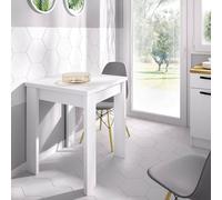 Dmora - Table Extensible Comer, Console Extensible Multi-Positions, Table Console auxiliaire Pliante, 67/134x67h79 cm, Blanc