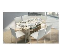 Dmora - Console extensible lavande, Table à manger avec ouverture de livre, Console polyvalente extensible, 100% Made in Italy, 120x70h75 cm, Vintage