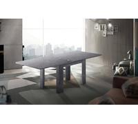 Dmora - Table extensible Otto, Console auxiliaire de cuisine, Table extensible, 100% Made in Italy, 90x90h75 cm, Ardoise