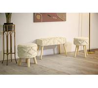 Dmora - Tabouret Bergeggi, Chaise Haute, Fauteuil sans Dossier, Siège réglable, Blanc, 32x32 h41 cm
