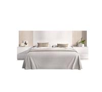 Dmora - Tête du lit Cernera, Tête de lit, Tête de lit pour la Chambre, Appui-tête, 259x34 h106 cm, Blanc et Chêne Clair