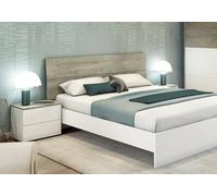 Dmora - Tête du lit Coyle, Tête de lit, Tête de lit pour la Chambre, Appui-tête, 176x6 h54 cm, Blanc et Chêne Clair