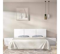 Dmora - Tête du lit Crocilia, Tête de lit, Tête de lit pour la Chambre, Appui-tête, 257x34 h96 cm, Blanc