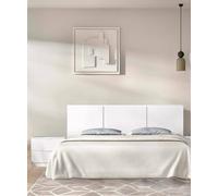 Dmora - Tête du lit Croda, Tête de lit, Tête de lit pour la Chambre, Appui-tête, 157x34 h96 cm, Blanc