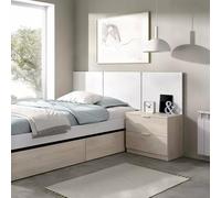 Dmora - Tête du lit Croda, Tête de lit, Tête de lit pour la Chambre, Appui-tête, 157x34 h96 cm, Blanc et Chêne Clair