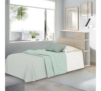 Dmora - Tête du lit Fogarolo, Tête de lit, Tête de lit pour la Chambre, Appui-tête, 23x99 h96 cm, Blanc et Chêne Clair