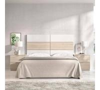Dmora - Tête du litBelfiore, Tête de lit, Tête de lit pour la Chambre, Appui-tête, 259x34 h122 cm, Blanc et Chêne Clair