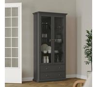 Dmora - Vitrine Gaetane, Buffet d'exposition, Vitrine Polyvalente, Buffet de Salon, 96x42 h201 cm, Gris