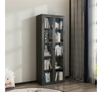 Dmora - Vitrine Mango, Buffet d'exposition, Vitrine Polyvalente, Buffet de Salon, 70x35 h180 cm, Ardoise