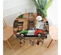 DMORJ Belle nappe ronde imprimée Italie - Nappe ronde lavable en polyester - Parfaite pour les tables de buffet, les fêtes, les pique-niques - 152,4 cm