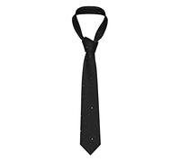 DMORJ Cravate longue noire à paillettes pour homme : >> 145 x 7,9 cm, cravate fine amusante et durable pour l'école, les mariages, les fêtes., noir, taille unique