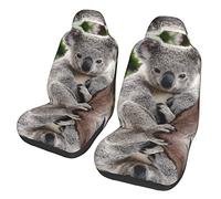 DMORJ Lot de 2 housses de siège de voiture universelles avec imprimé koala - Compatibles avec la plupart des voitures, voitures, SUV, berlines, camions