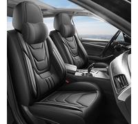 Dmotoauto Housses de siège de voiture universelles pour Ford Mustang Super Duty Airstream Vertrek Formula S-MAX Atlas Taurus F-250 F-350 F-450 2 + 3 places Repose-taille Coussin de rebond en cuir