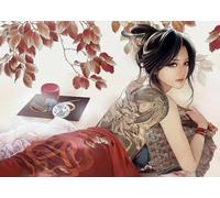 DMQBT 1500 Pièces, Coloré ,Puzzle Difficile,Japan Geishas Tattooss Girlss Photos ,Jouets De Défi Personnalisés pour Adultes - Ns246Zk