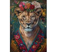 DMQBT 1500 Pièces - Colorful Puzzles - Animals and Flowers Abstract Oil Painting - Challenge Puzzles pour Family - Décoration Murale - Xu733Tw