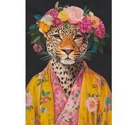 DMQBT 1500 Pièces - Colorful Puzzles - Animals and Flowers Abstract Oil Painting - Challenge Puzzles pour Family - Décoration Murale - Xu734Tw