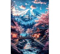 DMQBT 1500 Pièces Difficult Puzzles - Japanese Retro Gardens Architecture Art Painting - Adult Stress Relief Game Art Picture - Puzzles pour Adults 1500 Piece - Xu594Tw