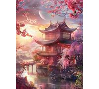 DMQBT 1500 Pièces Difficult Puzzles - Japanese Retro Gardens Architecture Art Painting - Adult Stress Relief Game Art Picture - Puzzles pour Adults 1500 Piece - Xu591Tw