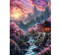 DMQBT 1500 Pièces Difficult Puzzles - Japanese Retro Gardens Architecture Art Painting - Adult Stress Relief Game Art Picture - Puzzles pour Adults 1500 Piece - Xu590Tw