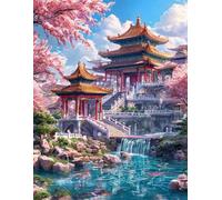 DMQBT 1500 Pièces Difficult Puzzles - Japanese Retro Gardens Architecture Art Painting - Adult Stress Relief Game Art Picture - Puzzles pour Adults 1500 Piece - Xu593Tw