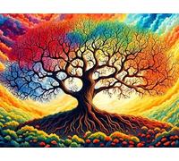 DMQBT 1500 Pièces - Fun Puzzle - Affiche - Gifts - Abstract Tree Art Oil Painting - Jouets De Défi Personnalisés pour Adultes - Décoration Intérieure - Vw33Zq