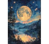 DMQBT 1500 Pièces Puzzle pour Adultes - Seaside Moons Art Oil Painting - Décoration Intérieure - Large Puzzle Gifts pour The Family - Jy351Zp