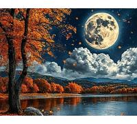 DMQBT 1500 Pièces Puzzle pour Adultes - Seaside Moons Art Oil Painting - Décoration Intérieure - Large Puzzle Gifts pour The Family - Jy350Zp