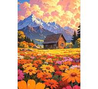 DMQBT 1500 Pièces Puzzles - Riversides Cottages Abstract Oil Painting - Décoration Murale - Puzzles 1500 Pièces for Adults - Vw140Zq
