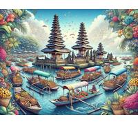 DMQBT 1500 Pièces - Retro Travel in Thailand Landscape Art Poster - Difficult Puzzle 1500 Piece pour Adults Challenge - Adult Stress Relief Game Art Picture - Xu610Tw