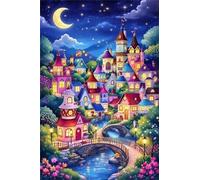 DMQBT Colorful ，1500 Pièces Adult Puzzle ，Abstract Art Landscape Towns Oil Painting ，Jeux Et Jouets Personnalisés pour Enfants Et Adultes ，1500 Pièces Fun Puzzles - Xu73Tw