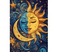 DMQBT Colorful ，1500 Pièces Adult Puzzle ，Abstract Painting of The Sun and Moons ，Décoration Murale ，Difficult Puzzle 1500 Piece pour Adults Challenge - Xu473Tw
